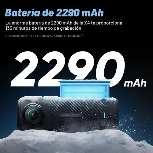 Miniatura 6 de Insta360 X4 Paquete estándar - Cámara de acción impermeable 360 de 8K, video de gran angular 4K, efecto de palo invisible para selfies, protectores