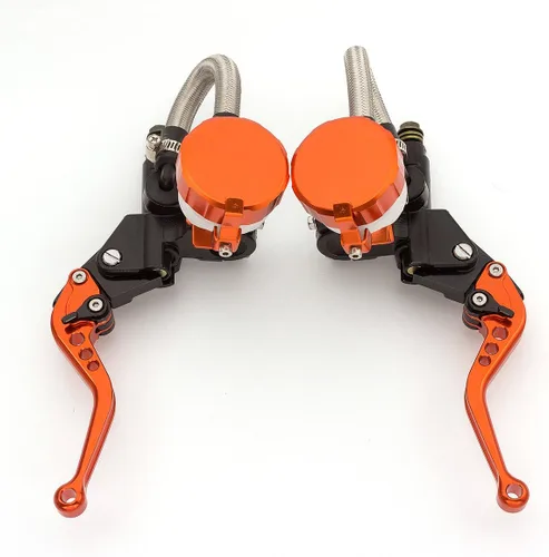 Miniatura 9 de Universal 7/8 "0.866 in motocicleta CNC cilindro maestro doble hidráulico freno embrague palancas kit depósito bomba para 125cc-500cc