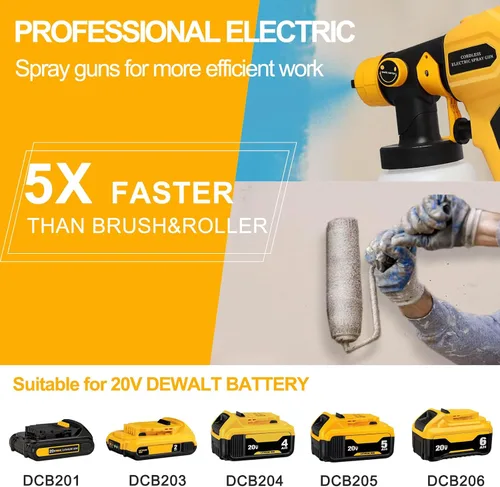 Miniatura 6 de Pulverizador de pintura inalámbrico para batería DEWALT de 20 V máximo, pulverizadores de pintura para interior del hogar, HVLP, eléctrico, sin