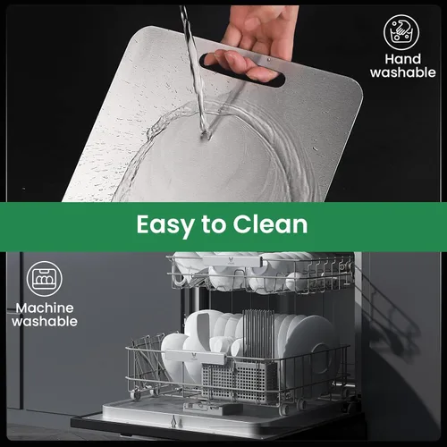 Miniatura 5 de Tabla de cortar de titanio para cocina, tabla de cortar de acero inoxidable de grado alimenticio, fácil de limpiar, duradera y de grado alimenticio