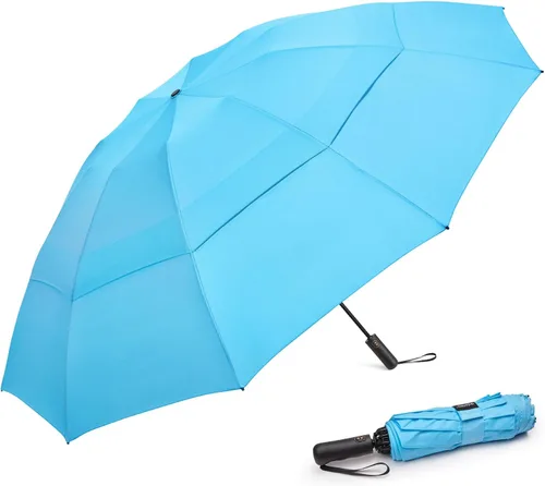 Miniatura 42 de G4Free Paraguas de golf grande de 42/46/54/62 pulgadas, paraguas compacto de viaje inverso, 10 varillas, resistente al viento para lluvia, doble