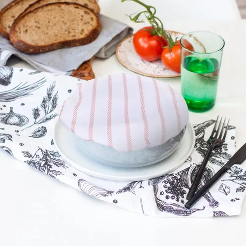 Miniatura 3 de Fundas reutilizables de tela de algodón para tazones: fundas elásticas lavables para almacenamiento de alimentos, 3 unidades, bolsas