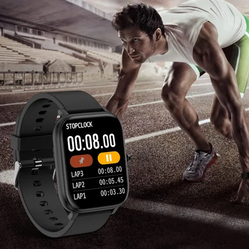 Miniatura 3 de Reloj inteligente para hombres y mujeres, compatible con iPhone, Samsung, teléfono Android, pantalla táctil completa de 1.83 pulgadas, IP68, Negro