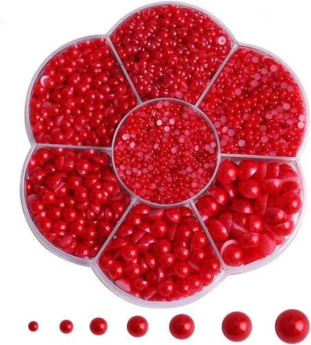 Miniatura 6 de 5700 piezas de medias perlas coloridas para manualidades, perlas de uñas para manualidades, accesorios de bricolaje, perlas de espalda plana