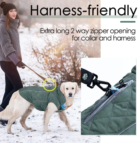 Miniatura 6 de ThinkPet - Abrigos para perros para clima frío, chaqueta de invierno reversible resistente al viento, abrigo grueso acolchado y cálido, chaleco