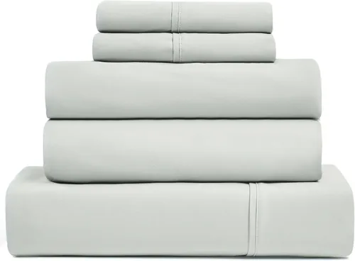 Miniatura 17 de UGG Juego de sábanas refrescantes de lujo de 4 piezas para cama King, con bolsillos profundos, ropa de cama prémium con 2 fundas de almohada, Blanco