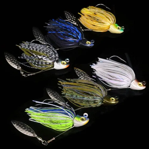 Miniatura 5 de Plantillas de natación para lubina, señuelos de pesca Swimbait Underspin Jigs 1/2 3/8 1/4 oz Surtido de 6 paquetes (6 colores)