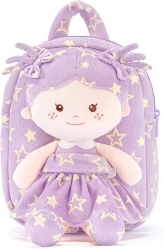 Miniatura 26 de Onetoo Mochila para niños pequeños, regalos de regreso a clases, mochilas para niñas y niños con muñecas de bebé ligeras y suaves en vestido