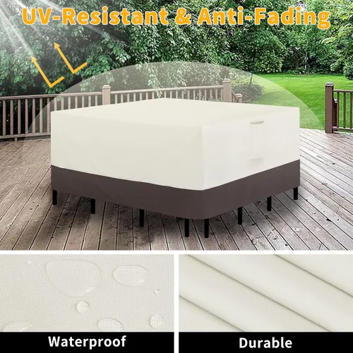 Miniatura 3 de Easy-Going Juego de fundas cuadradas para muebles de patio, 56 x 56 pulgadas, para mesa y silla, impermeables, resistentes a los rayos UV, para sofá