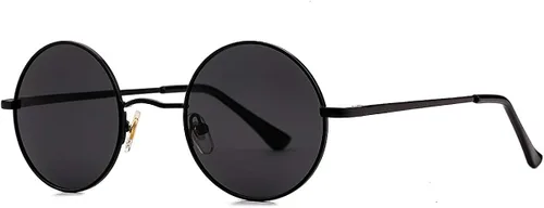 Miniatura 2 de Gleyemor John Lennon - Gafas de sol polarizadas pequeñas redondas para hombres y mujeres diseño de círculos hippie color rojo y amarillo