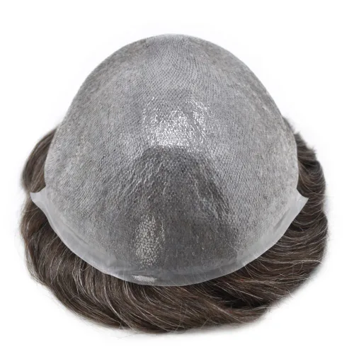 Miniatura 3 de Toupee para hombres ultra fina piel cabello humano pieza para hombres Toupee V-loop de aspecto natural sistema de reemplazo de cabello postizo