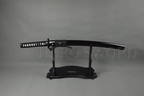Miniatura 2 de Espada samurái Wakizashi hecha a mano, Katana de espiga completa, espada media, cuchillos japoneses hechos a mano listos para la batalla