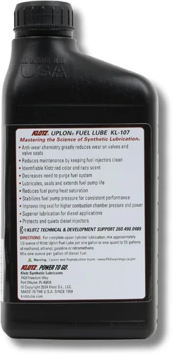 Miniatura 2 de Klotz UpLon Upper Cylinder - Tratamiento de lubricante de combustible de alcohol y gas TechniPlate Lubricante sintético para motores de 4 tiempos