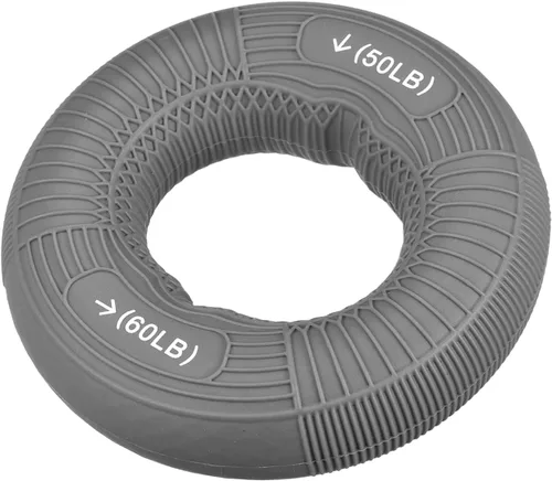 uxcell Fortalecedores de agarre de mano, 3.07 pulgadas, 50-60 libras, anillos de silicona para dedos y antebrazos, entrenamiento de agarre para Gris