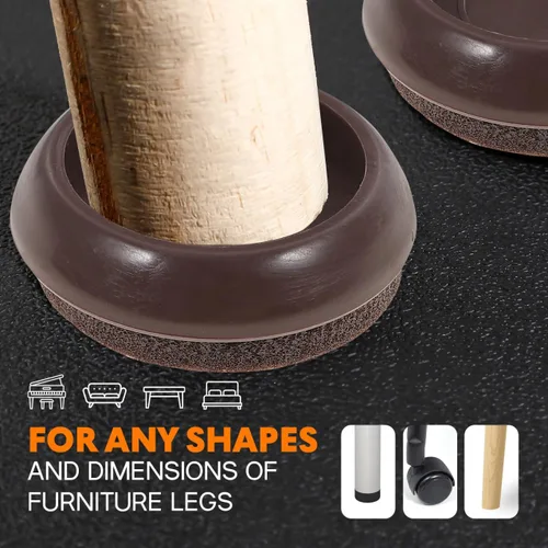 Miniatura 7 de Angoily Almohadillas y deslizadores de muebles para suelos de madera dura, 10 unidades de fieltro para patas de silla, almohadillas de movimiento