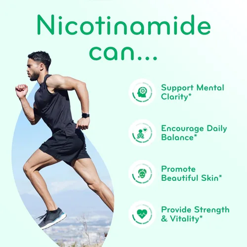 Miniatura 6 de Vitamina B3 Nicotinamida 500 mg – Forma de alta absorción de vitamina B3 Niacina sin enjuague para oír la piel, cerebro y apoyo energético