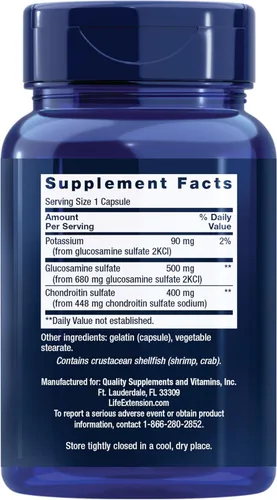 Miniatura 2 de Life Extension Cápsulas de glucosamina/condroitina para articulaciones y cartílago saludables, sin OMG, sin gluten, 90 cápsulas