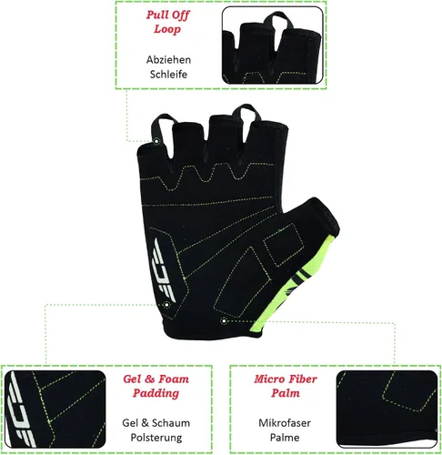 Miniatura 3 de Guantes de ciclismo para niños con relleno de gel que absorbe los golpes, guantes de ciclismo antideslizantes de medio dedo para niños y niñas