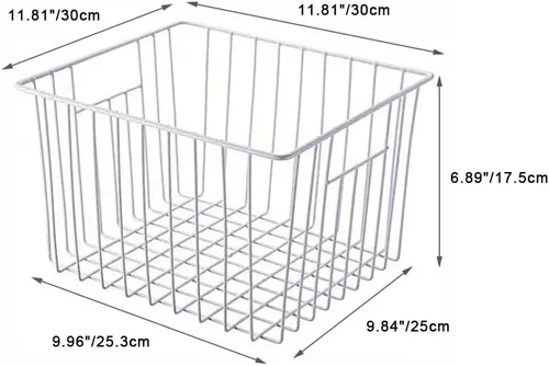 Miniatura 2 de SANNO Cestas para congelador, cesta de almacenamiento de alambre para congelador, organizador de alimentos para congelador, cesta de alambre