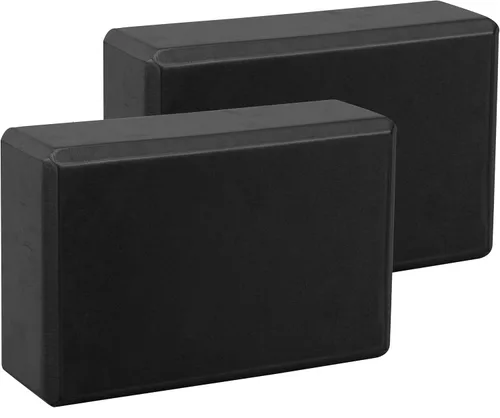 EXERZ Bloques de yoga, paquete de 2, bloques de gimnasio, ladrillos de entrenamiento de fitness, soporte de mano elástico para pilates