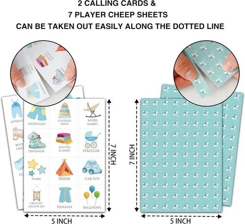 Miniatura 3 de Tarjetas de bingo para bebé, juego azul para baby shower para 24 jugadores, juegos de fiesta de revelación de género para actividades familiares