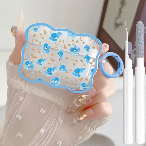 Miniatura 22 de Bonita funda transparente para AirPods Pro 2/1 Gen, diseño de lazo 3D femenino, funda protectora y a prueba de golpes de TPU suave Kawaii para Apple