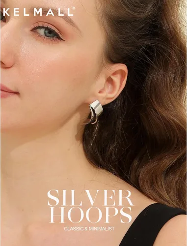 Miniatura 9 de KELMALL Aretes tipo argolla de oro de 14 quilates para mujer, hipoalergénicos, gruesos, redondos, no se deslustra, para orejas sensibles