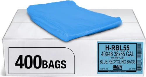 Miniatura 5 de Aluf Plastics Bolsas de basura azules de resistencia industrial de 55 a 60 galones, 1.2 milésimas de pulgada de pulgada de diámetro, 38 x 55