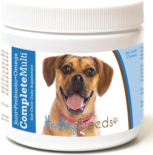 Miniatura 163 de Healthy Breeds Pug todo en uno multivitamínico suave masticable 60