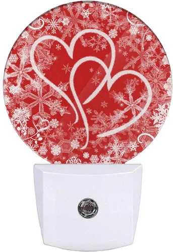 Miniatura 27 de EKOBLA Árbol de Navidad rojo de invierno, luz nocturna LED, luz nocturna de Navidad, copos de nieve, luces nocturnas enchufables a la pared