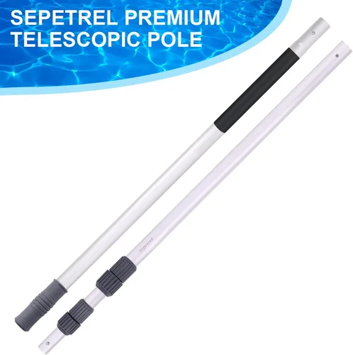 Miniatura 5 de Sepetrel Poste de Piscina - Poste Profesional Mejorado de 12 Pies Telescópico para Piscina con Puntas Roscadas, Postes Telescópicos Ajustables