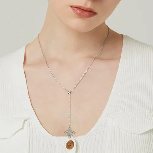 Miniatura 49 de FLYOW Collar con colgante de nudo celta de plata de ley 925 de buena suerte irlandés para mujer, regalo de cumpleaños y graduación