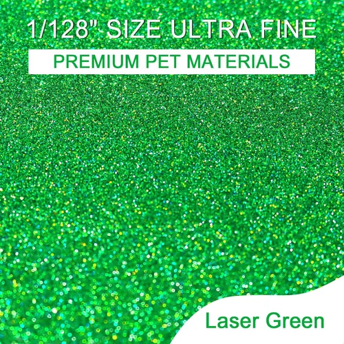 Miniatura 2 de Ceya 110g/ 3.8oz Polvo de Purpurina Holográfica Ultra Fina Láser Verde 1/128” 0.008” 0.2mm para Slime, Resina Epoxy, Manualidades, Vaso, Joyería