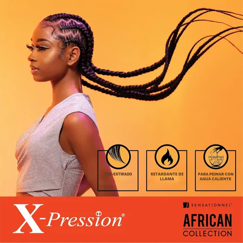 Miniatura 5 de Sensationnel X-Pression - Trenzas prestiradas, 3 unidades, 58 pulgadas, paquete de 1 unidad, 1B
