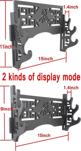 Miniatura 5 de Estante para colgar en la pared Katana Exhibition Rack Retro Hollow Tallado Espada Soporte Percha - Dragón