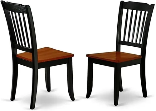 Miniatura 4 de East West Furniture HLDA3-BCH-W Juego de mesa de cocina de 3 piezas para espacios pequeños contiene una mesa de comedor redonda con pedestal y 2