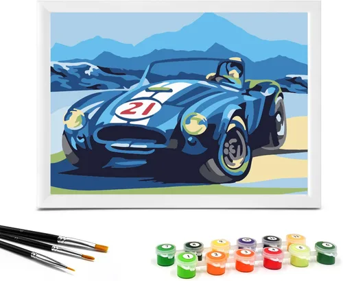 Miniatura 9 de Nariolar Pintura por números para niños de 4 a 8 a 12 años con cartón preimpreso de 7 x 9.5 pulgadas, 11 macetas de pintura acrílica y 3 pinceles