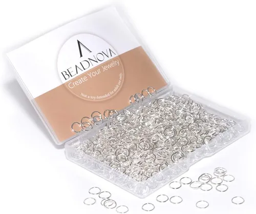 Miniatura 16 de BEADNOVA Anillos de salto de 4 mm plateados para hacer joyas Anillos abiertos para llaveros y reparación de collares (1200 piezas)