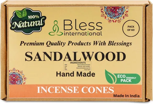 Miniatura 79 de Bless International Conos de incienso 100% naturales de lavanda hechos a mano, sumergidos a mano, libres de químicos orgánicos para purificación