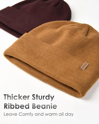 Miniatura 2 de FURTALK Gorro para hombre y mujer, con puños, grueso, unisex, gorro de invierno