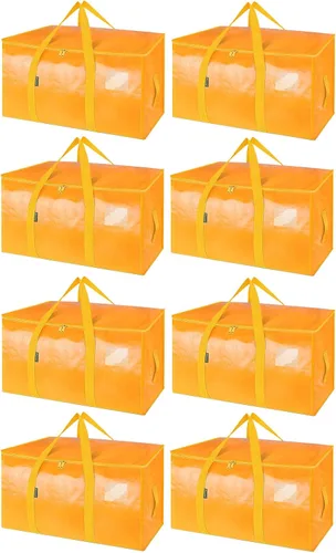 Miniatura 18 de BALEINE Paquete de 2 bolsas de mudanza de gran tamaño con asas reforzadas, bolsa de almacenamiento resistente para ropa, suministros de mudanza