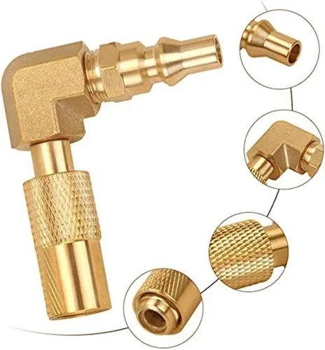 Miniatura 2 de Joywayus Adaptador de conexión rápida RV de baja presión de 1/4 de pulgada, adaptador de codo de 90 grados para parrilla de mesa Blackstone
