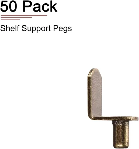 Miniatura 6 de DTGN Clavija de soporte para estante en L de 0.24 x 0.39 pulgadas (DXL), paquete de 50 unidades, ideal para estantes de muebles, clavijas de soporte