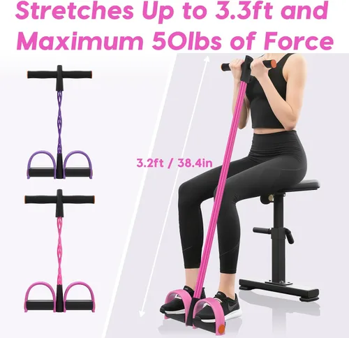 Miniatura 7 de Resistance Bands with Handles, 6-Tube Elastic Pedal Resistance Band for Working Out, Durable Natural Rubber Exercise Bands, Multifunction Exercise