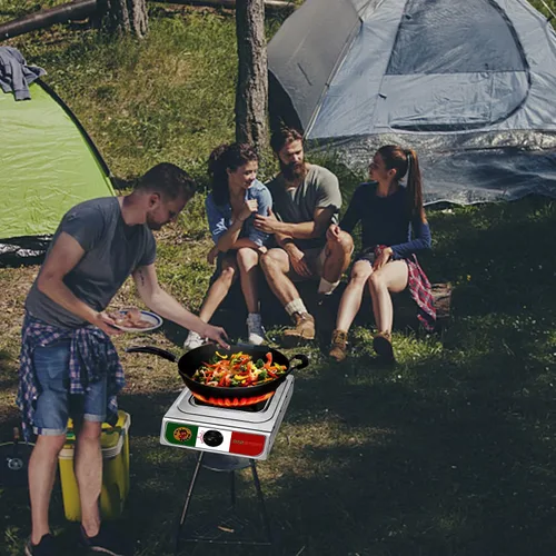 Miniatura 3 de Vivicreate Estufa de gas propano de un solo quemador de 10000 BTU, cocina portátil de acero inoxidable con manguera para barbacoa, freír, hervir