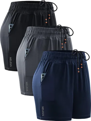 Miniatura 24 de NELEUS Pantalones cortos de correr ligeros para mujer, pantalones cortos atléticos de entrenamiento para yoga con bolsillo