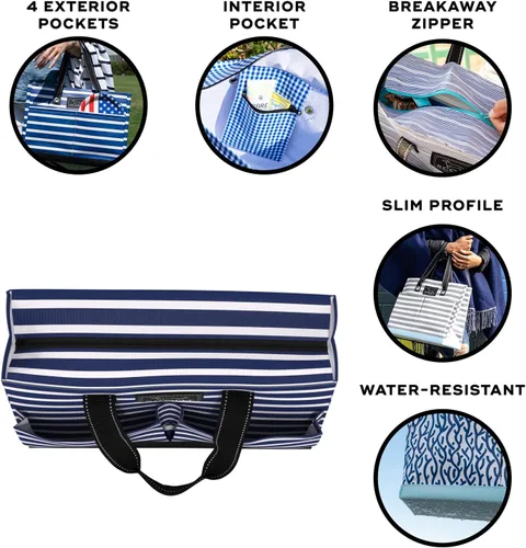Miniatura 4 de SCOUT Uptown Pocket Tote - Bolsa mediana multiusos para mujeres, enfermeras, maestras y madres, 5 bolsillos, cremallera separable
