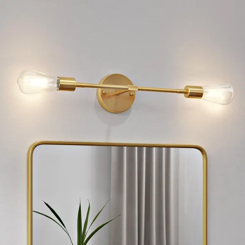 Miniatura 9 de FadimiKoo Lámparas de Baño Negras de 2 Luces, Apliques de Pared Modernos, Luminarias de Iluminación, Lámpara de Techo Semiempotrada para Interiores