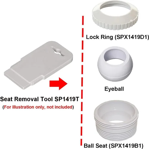 Miniatura 5 de ATIE Pool Spa Directional Flow Hydrostream Return Jet Fitting SP1419D con apertura ajustable de 3/4 pulgadas globo ocular giratorio para Hayward