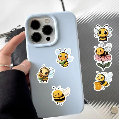 Miniatura 3 de 500 calcomanías de abeja lindas, calcomanías adhesivas de dibujos animados para botella de agua, laptop, álbum de recortes, diario, tarjeta, sobre